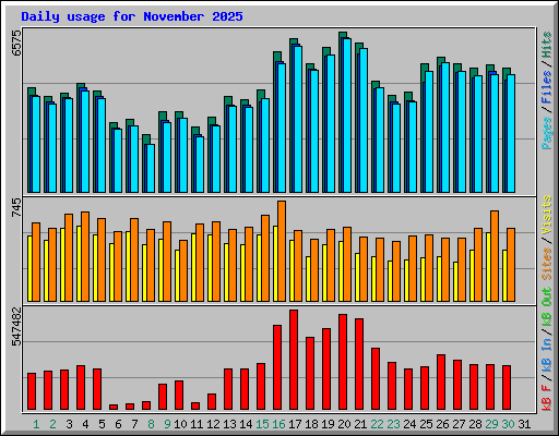 Daily usage for November 2025