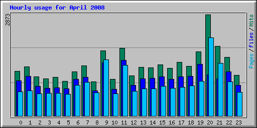 Hourly usage for April 2008