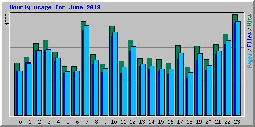 Hourly usage for June 2019