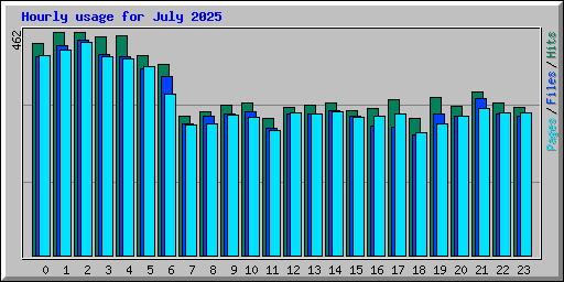 Hourly usage for July 2025