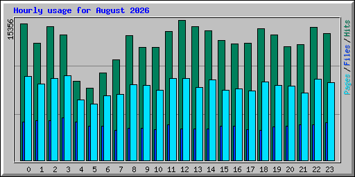 Hourly usage for August 2026